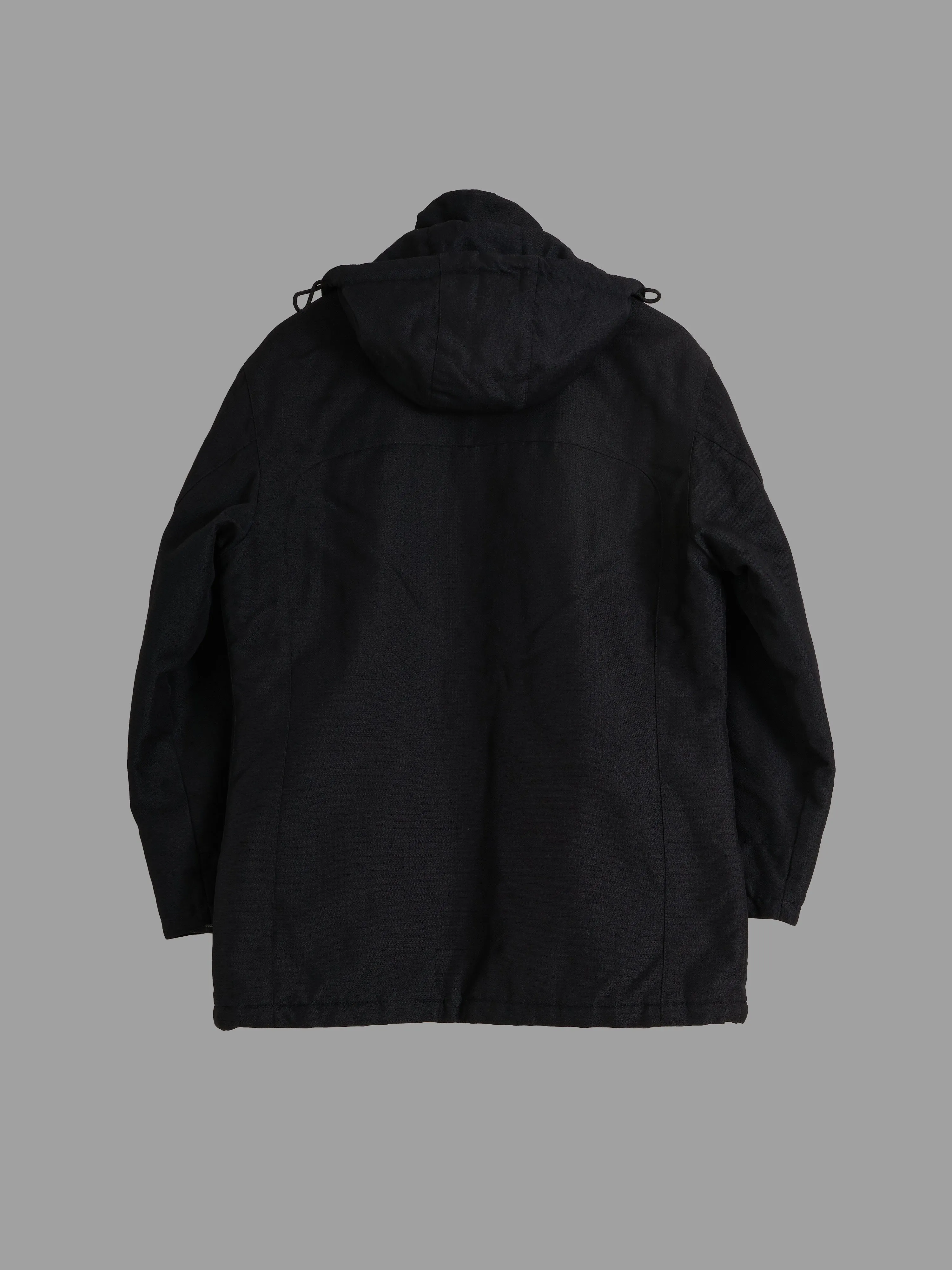 Mandarina Duck 2000s black padded nylon blend removable hood parka - IT 46