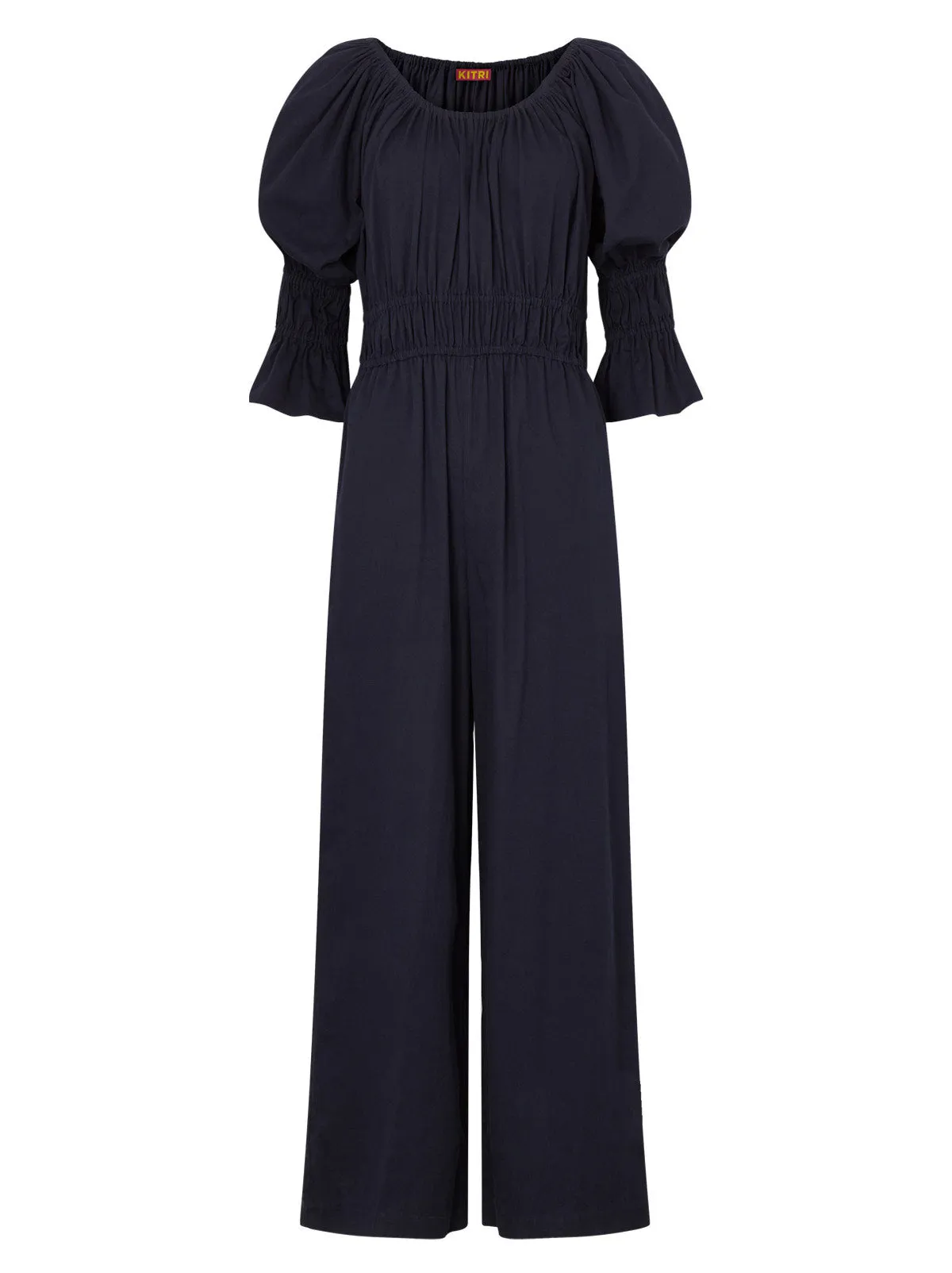 Maya Navy Cotton Jumpsuit