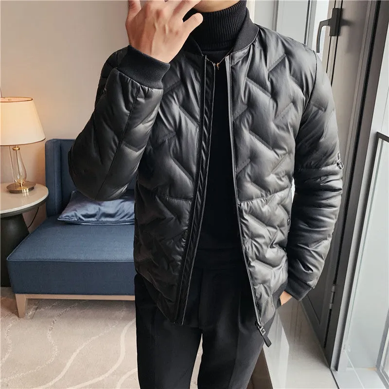 Men's Business British Winter Black Short Long Sleeved Jacket