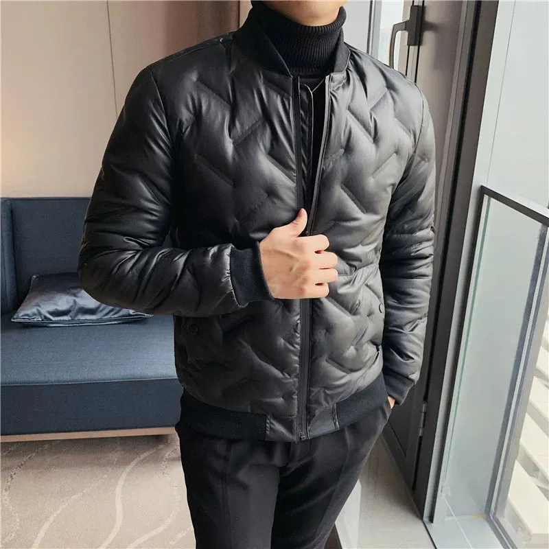 Men's Business British Winter Black Short Long Sleeved Jacket