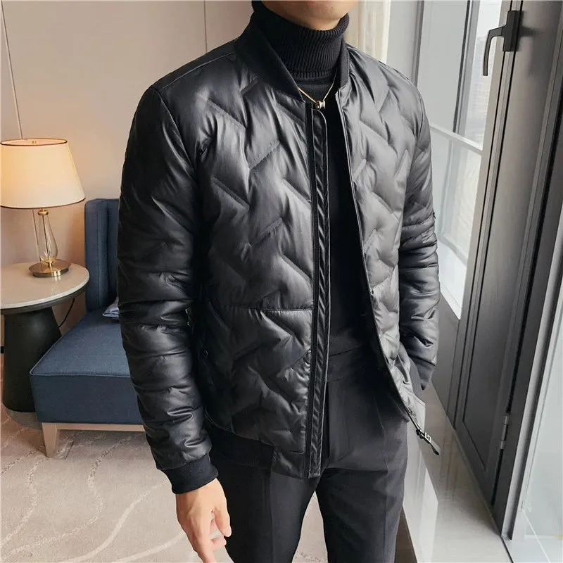 Men's Business British Winter Black Short Long Sleeved Jacket