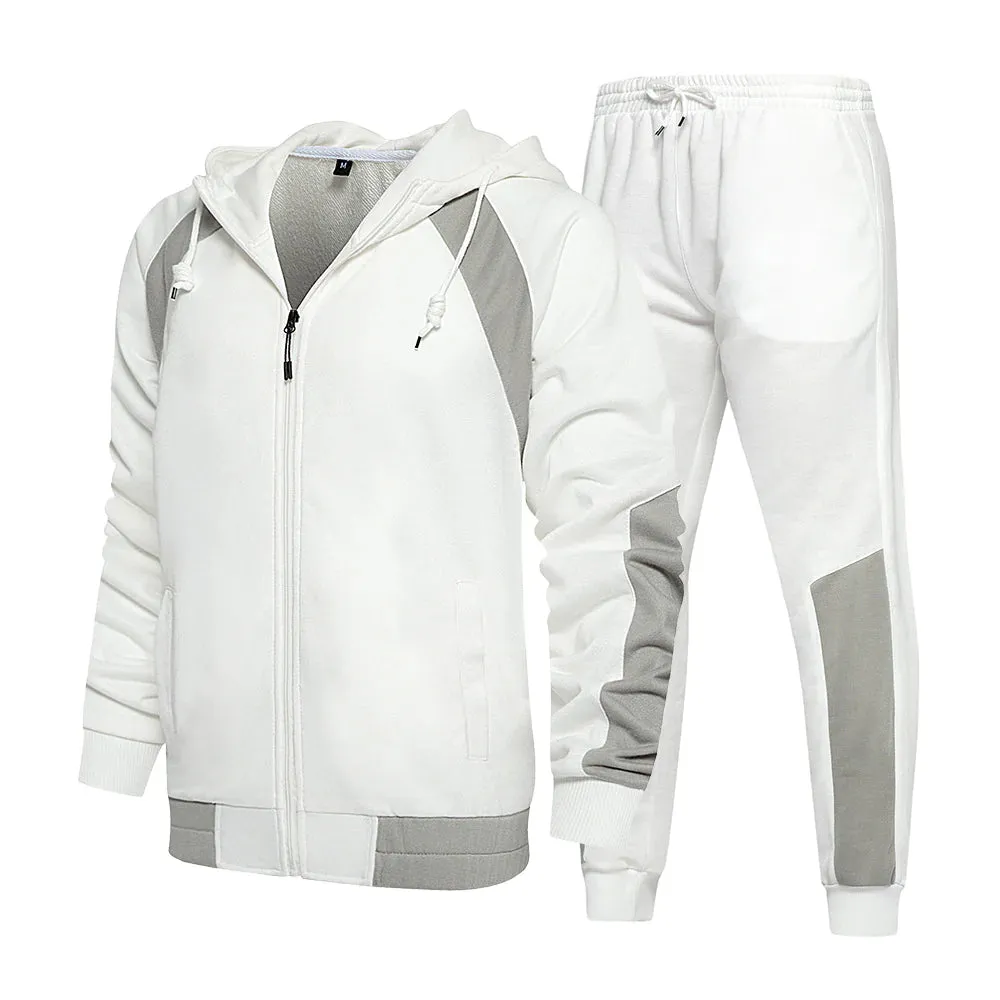 Men's Spring Autumn Casual Sports Hoodies Two Piece Set