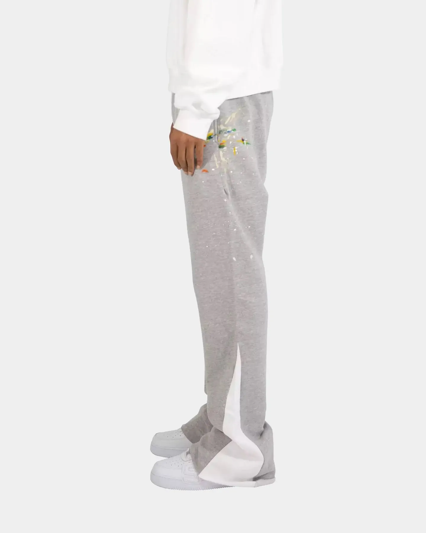 MNML Contrast Boot Cut Sweat Pants Grey