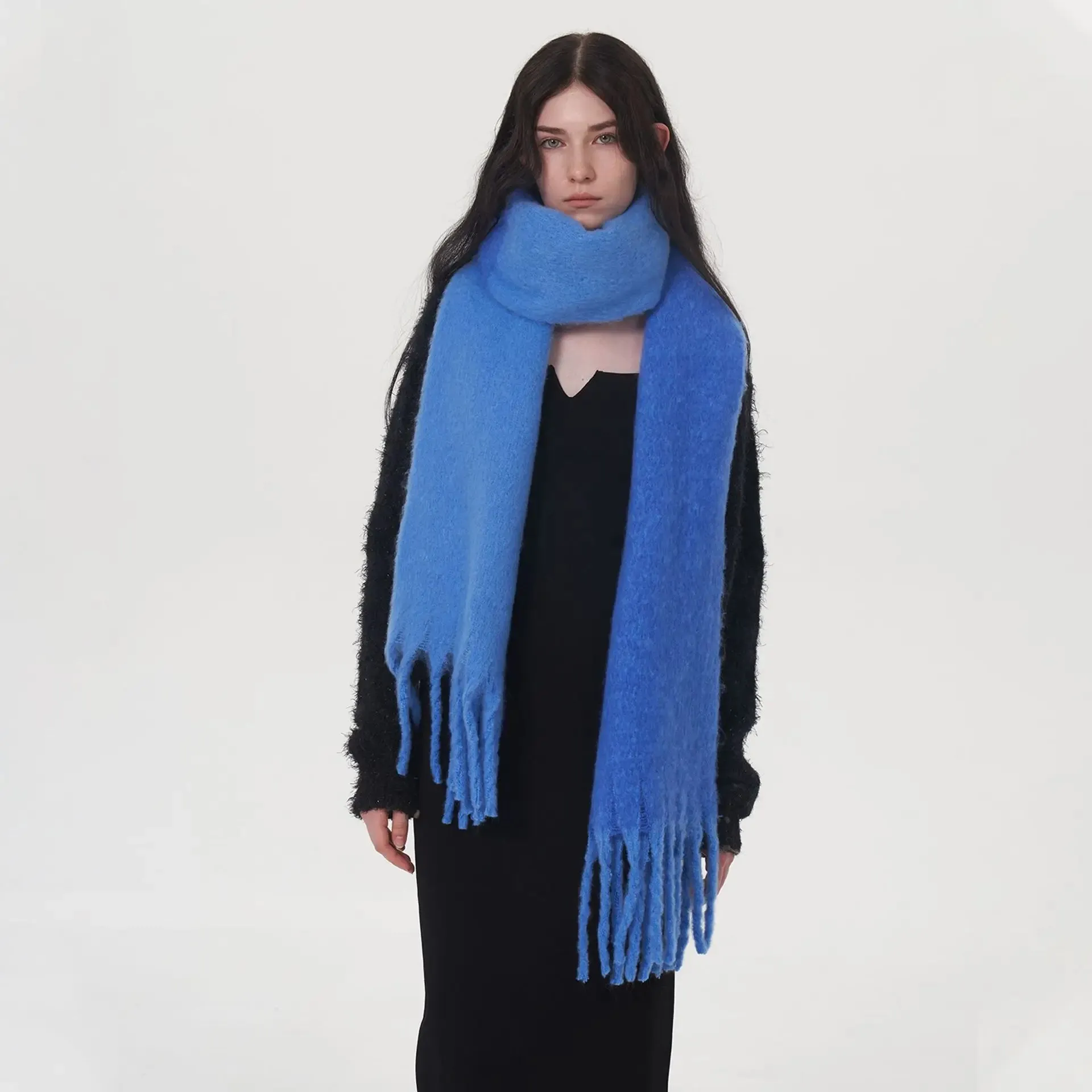 New Autumn Winter Warm Scarf Two Color Stitching Long Muffler Cashmere Scarf