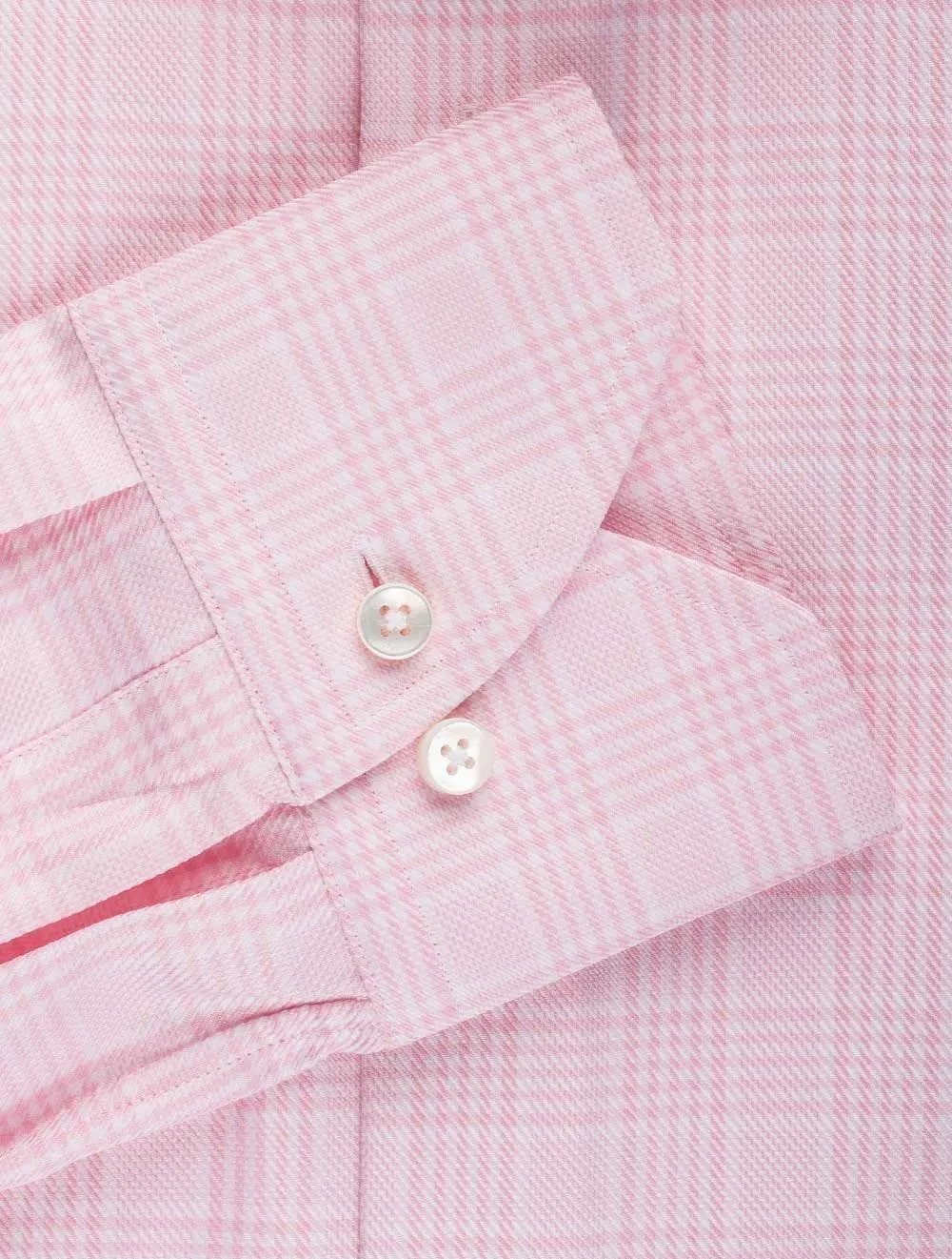 Pink Glen Check Fitted Body Shirt