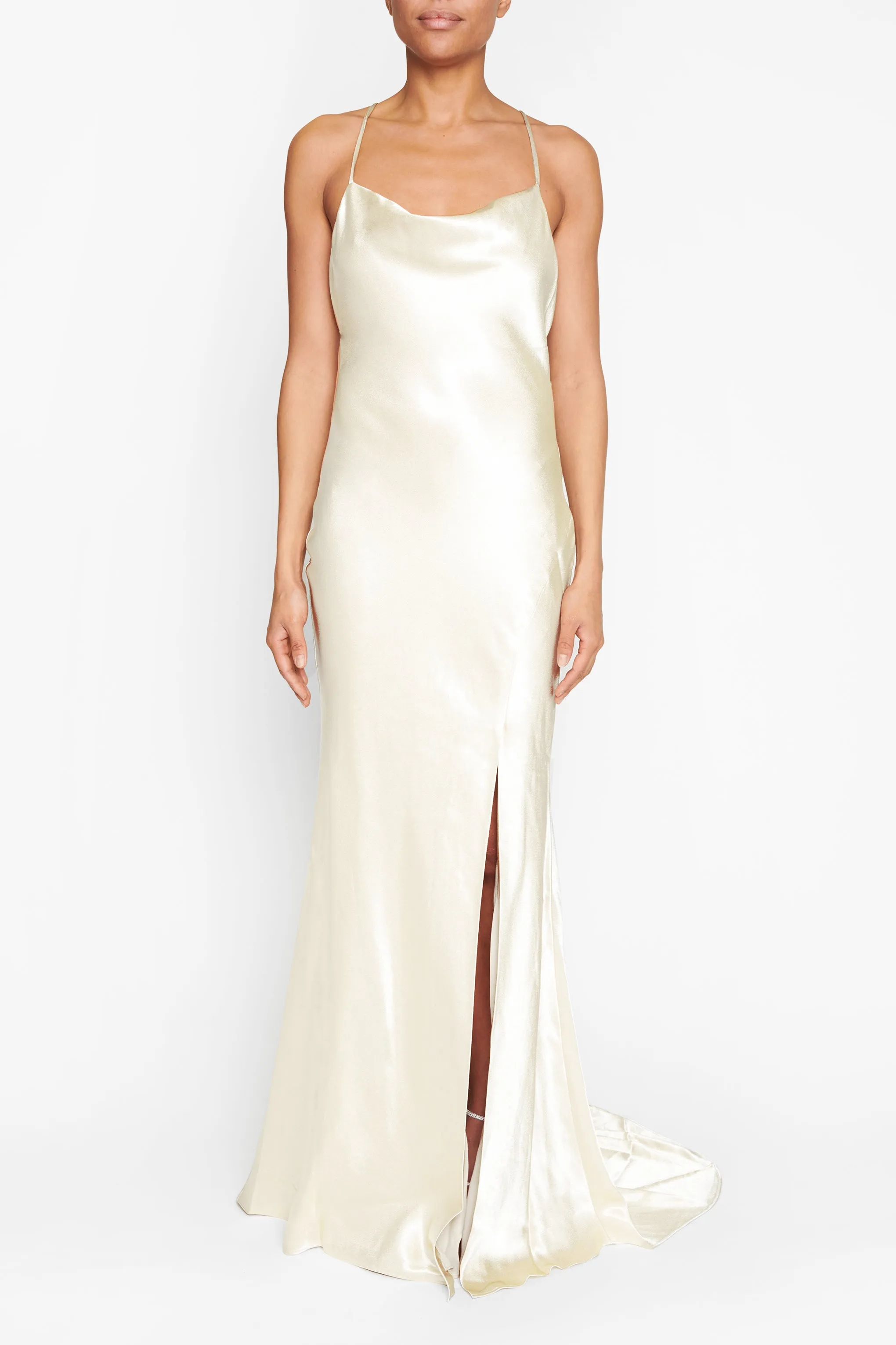 Pippa Ivory Bridesmaid Cowl-Neck Slip Dress