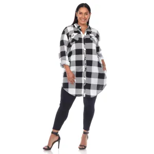 Plaid Tunic Shirt - Plus