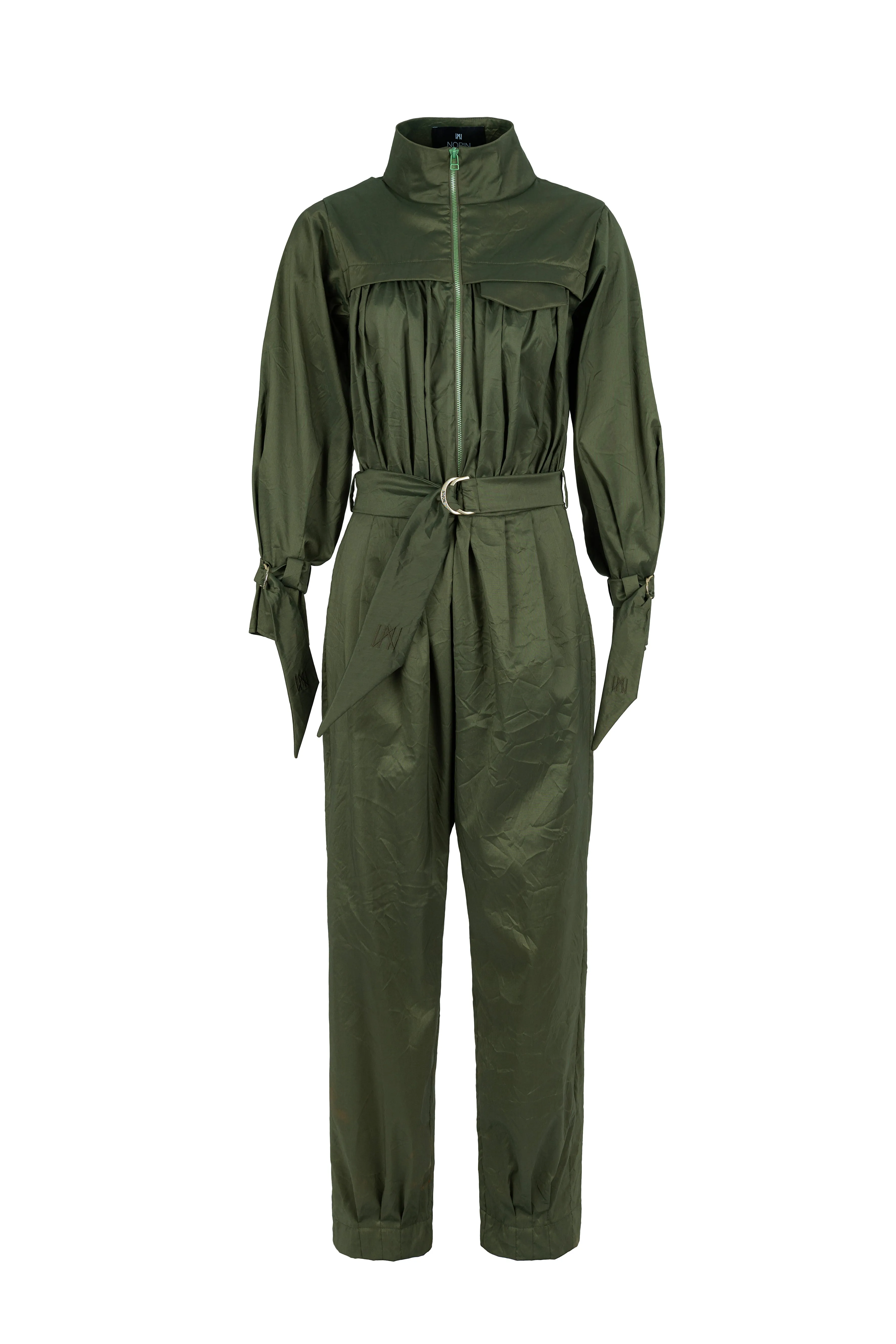 Pleated Olive Green Jumpsuit