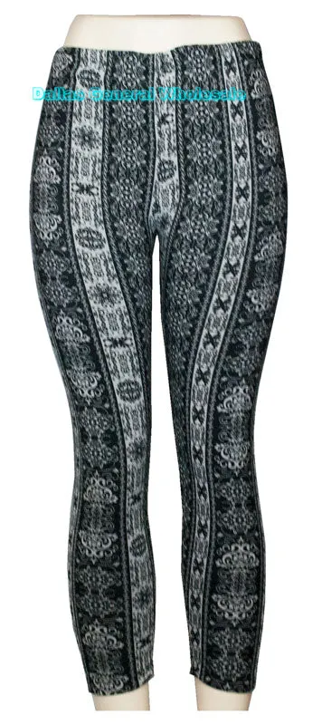 Printed Fur Thermal Insulated Leggings Wholesale