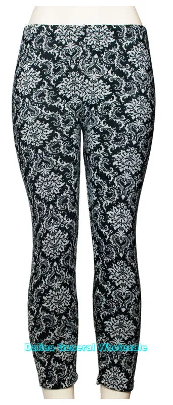 Printed Fur Thermal Insulated Leggings Wholesale