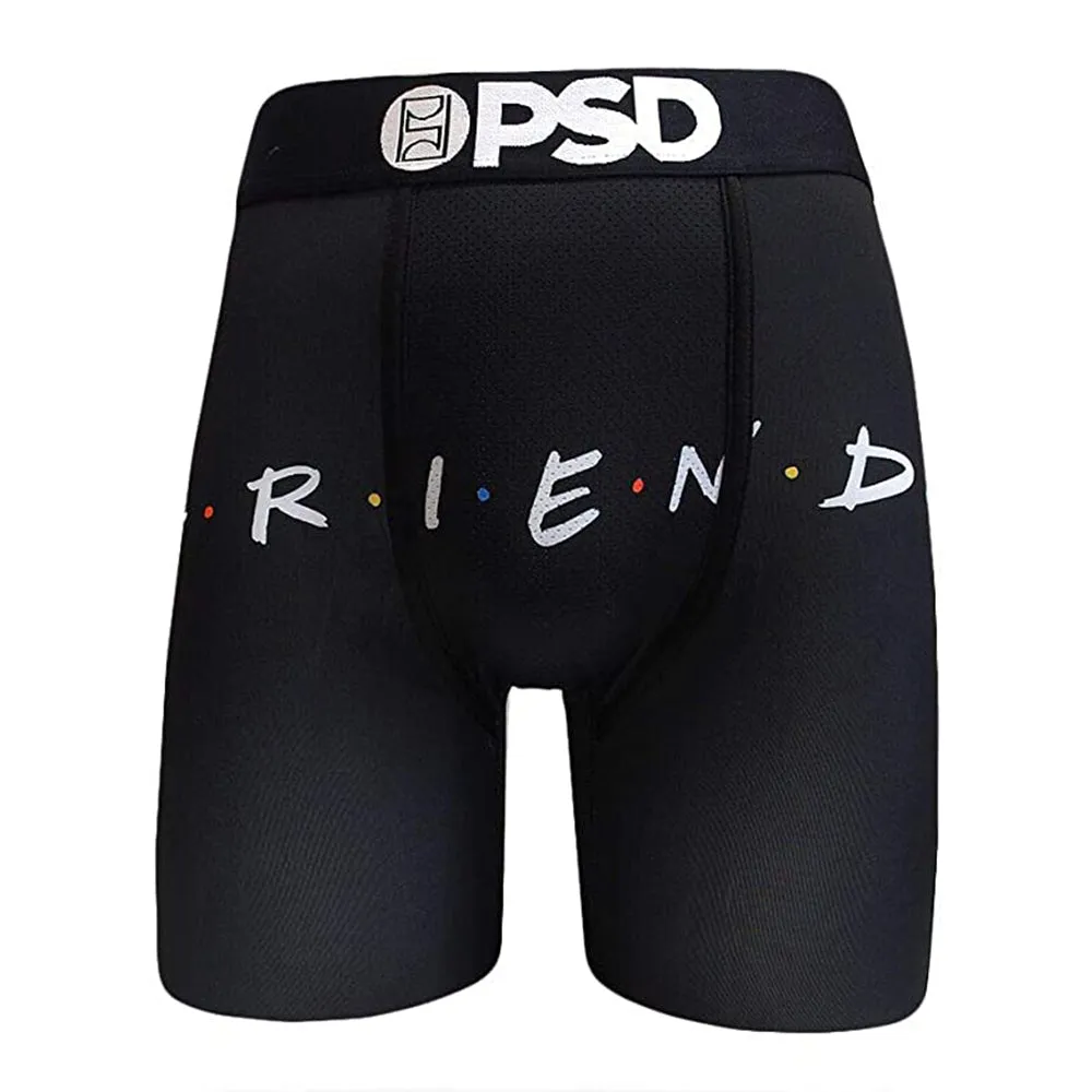 PSD Mens Stretch Wide Band Boxer Brief Friends Series Black Underwear - E31911093-BLK-L