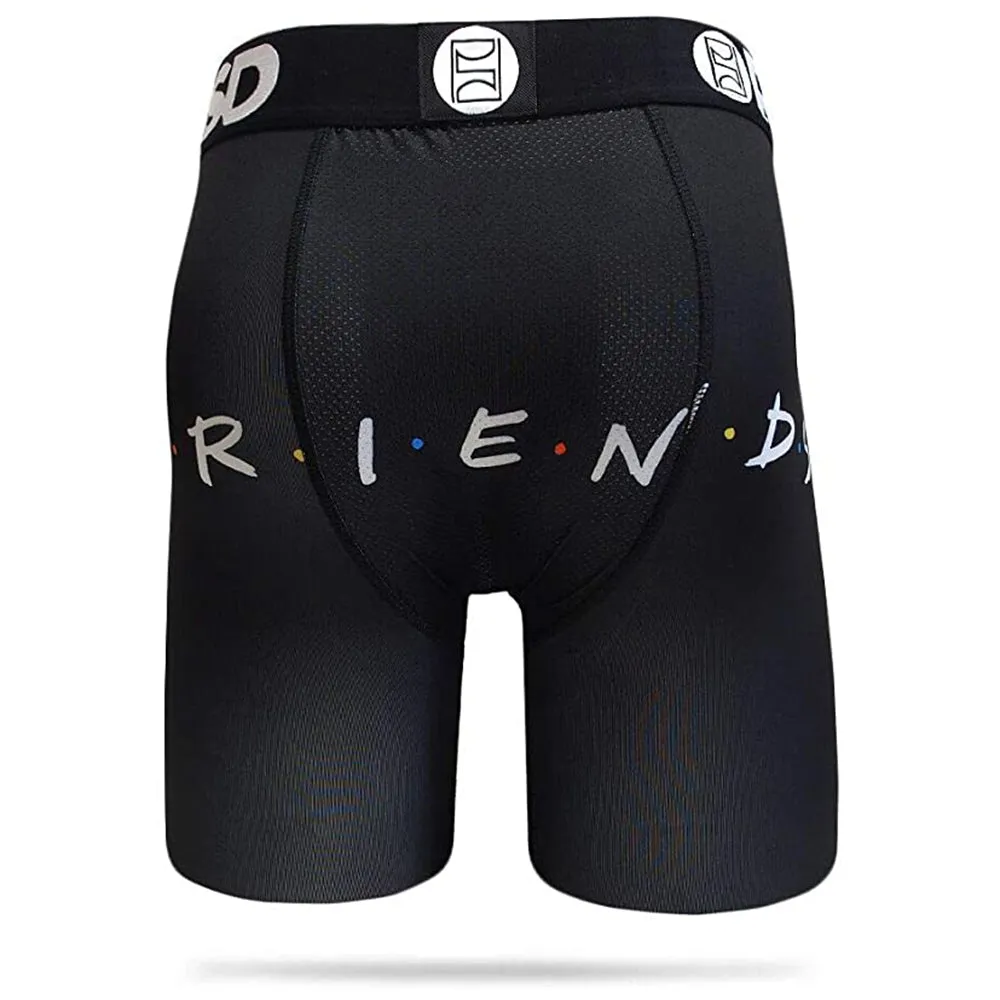 PSD Mens Stretch Wide Band Boxer Brief Friends Series Black Underwear - E31911093-BLK-L