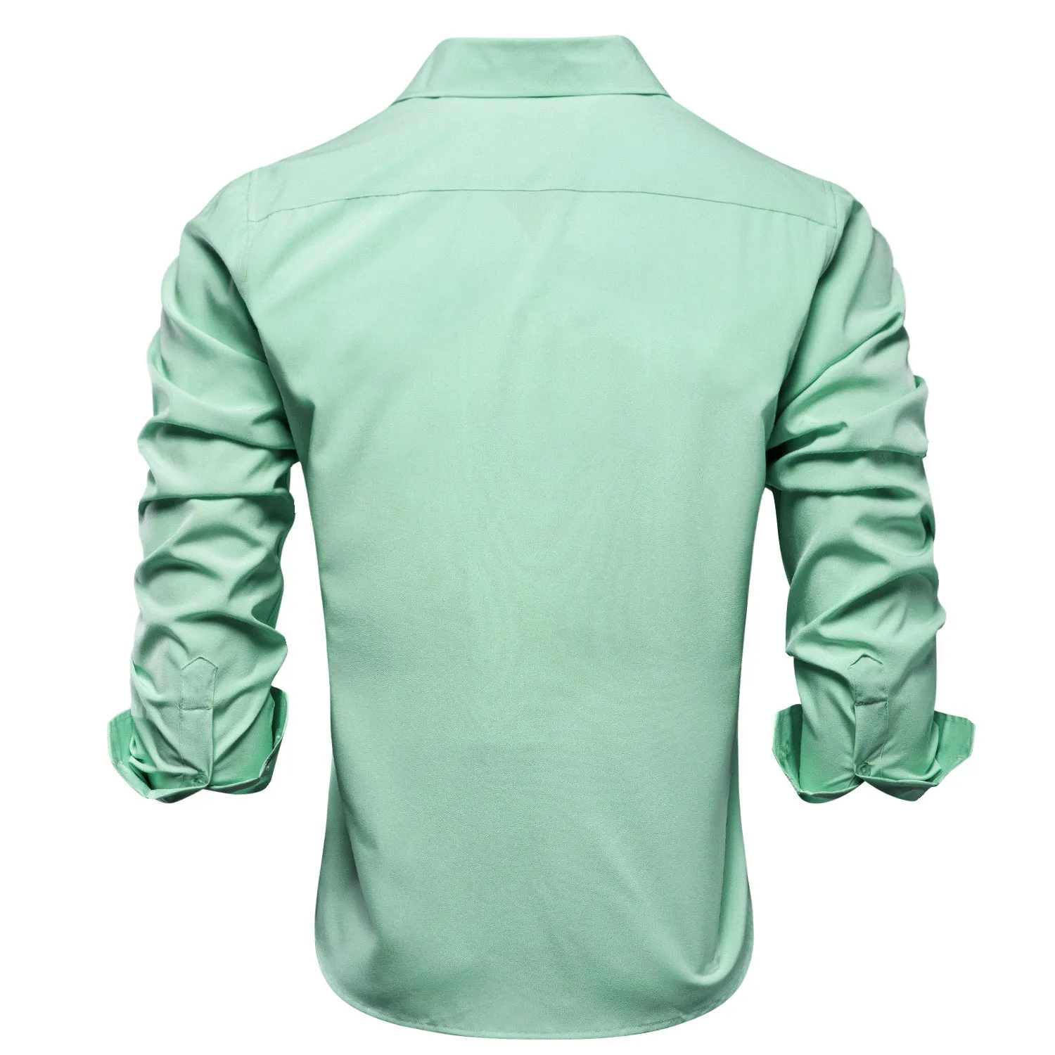 Pure Mint Green Solid Men's Long Sleeve Shirt