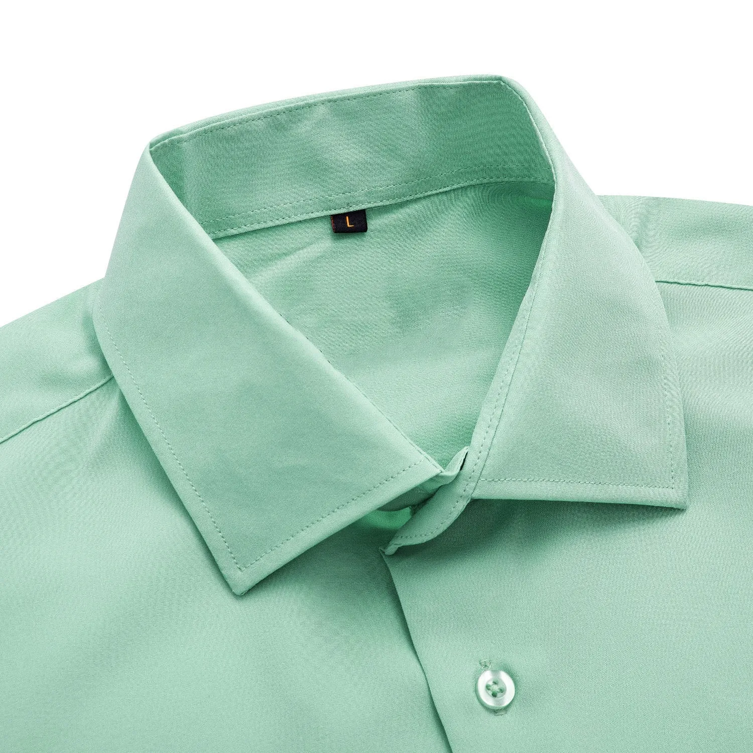 Pure Mint Green Solid Men's Long Sleeve Shirt