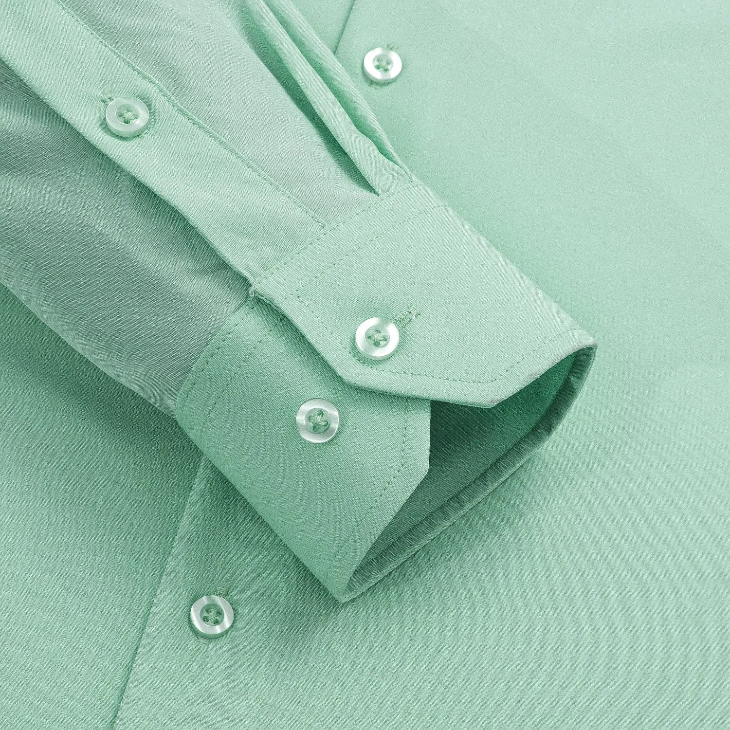 Pure Mint Green Solid Men's Long Sleeve Shirt