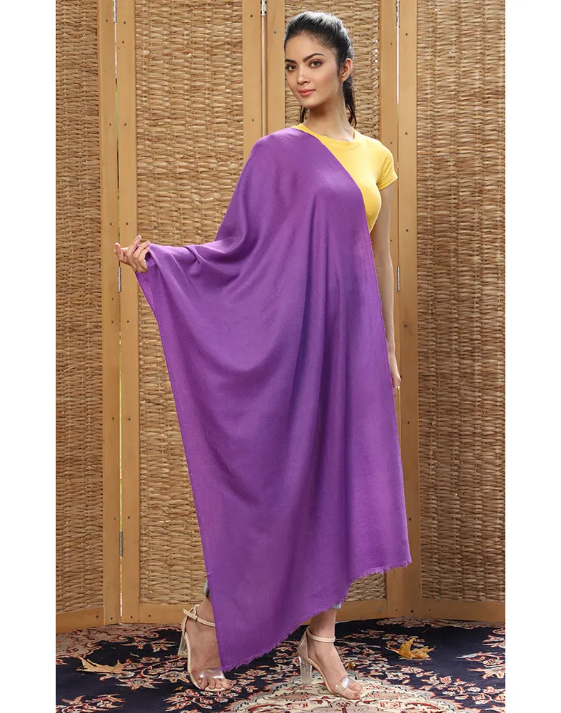 Purple Solid Cashmere Stole