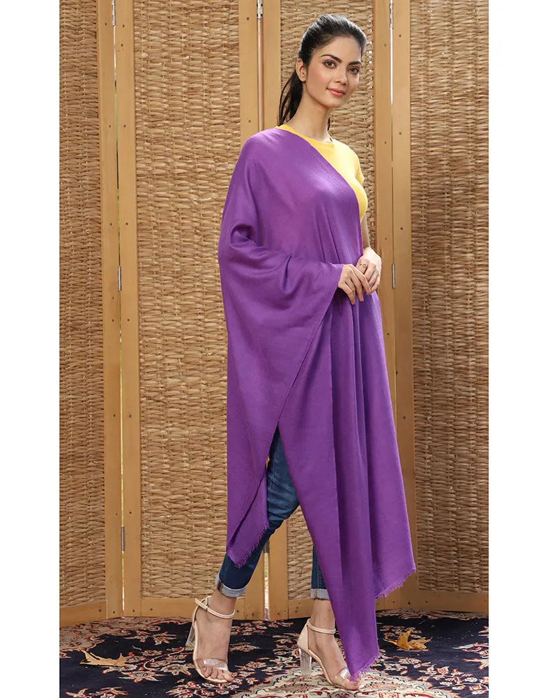 Purple Solid Cashmere Stole