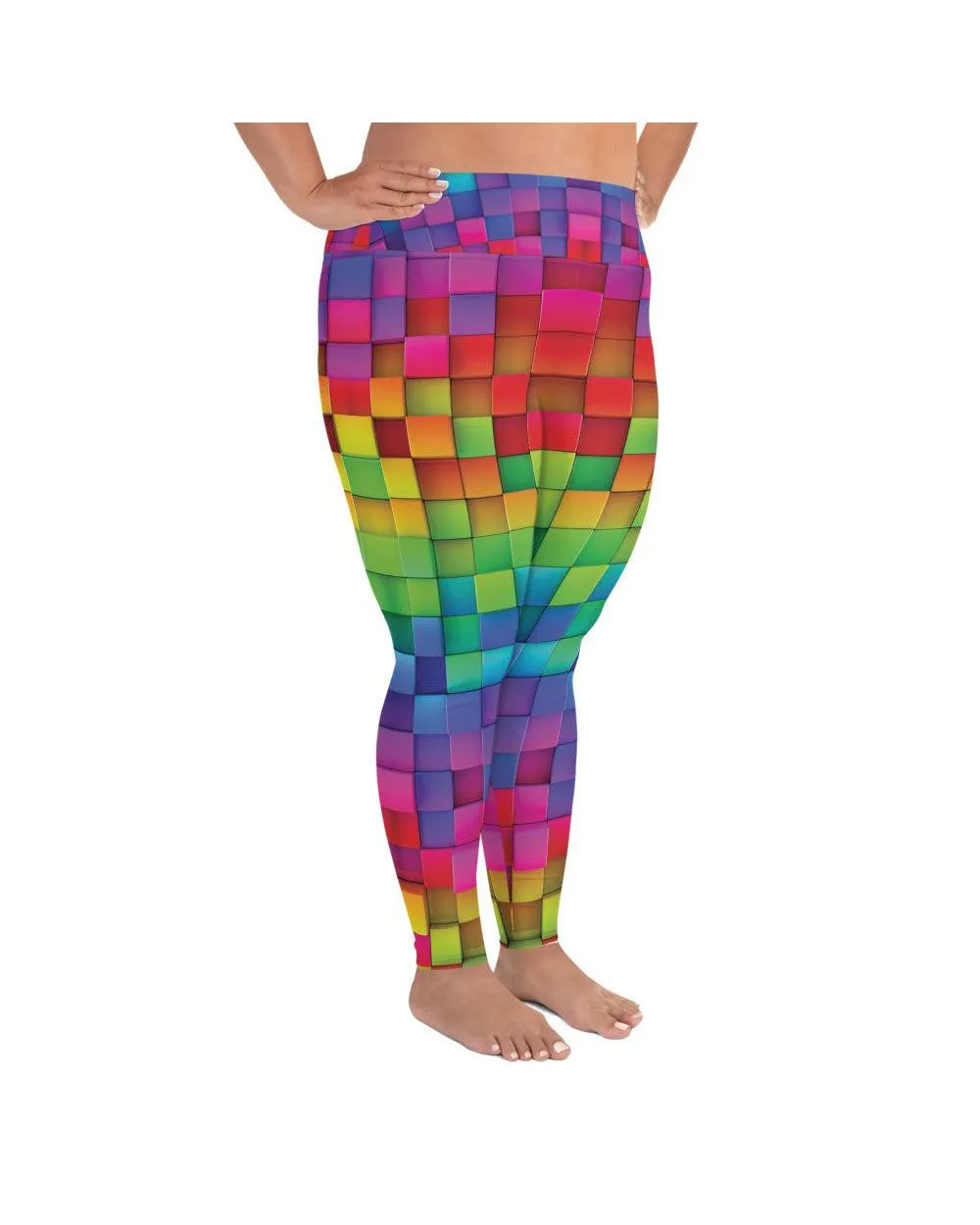 Rainbow Blocks Plus Size Leggings