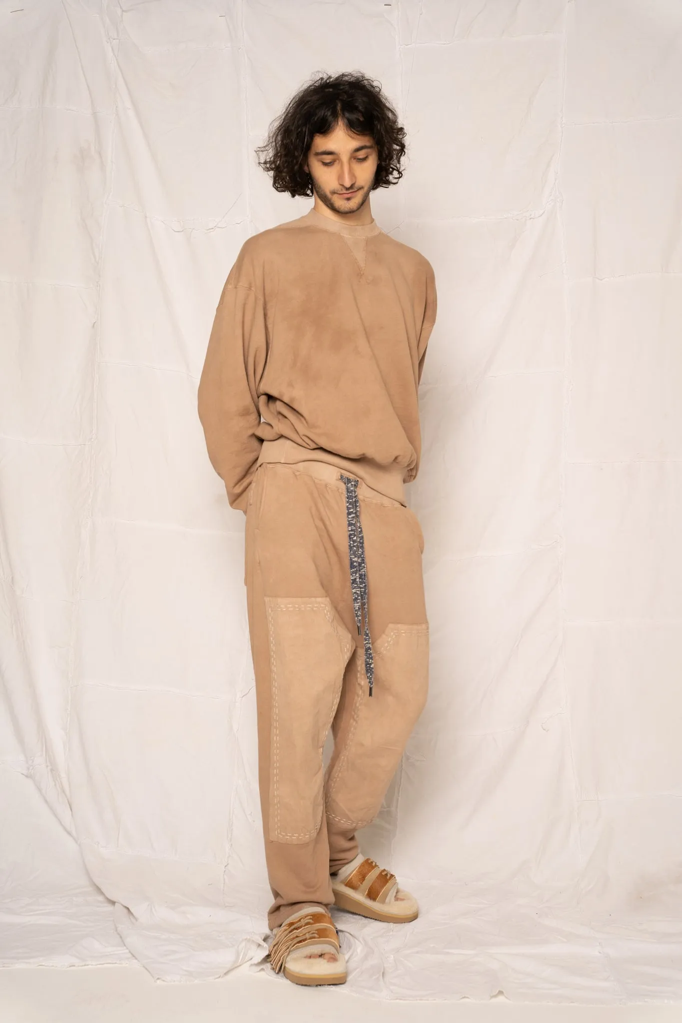 Relax French Terry Cotton Uneven Dye Sand Storm