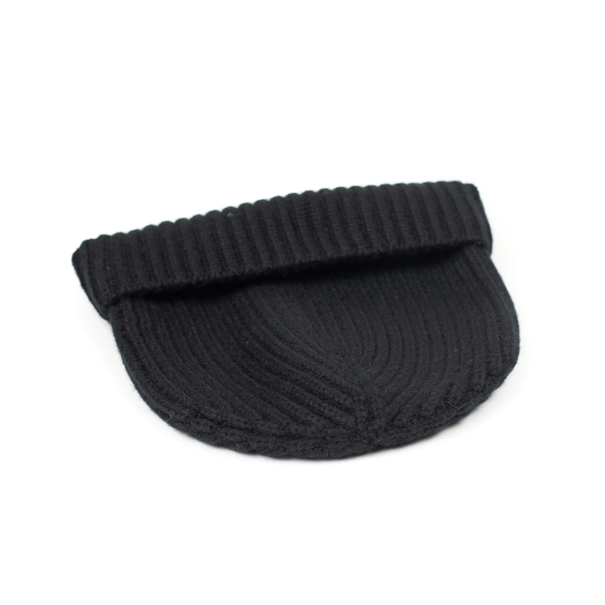 Ribbed hat in Black 4-ply pure cashmere