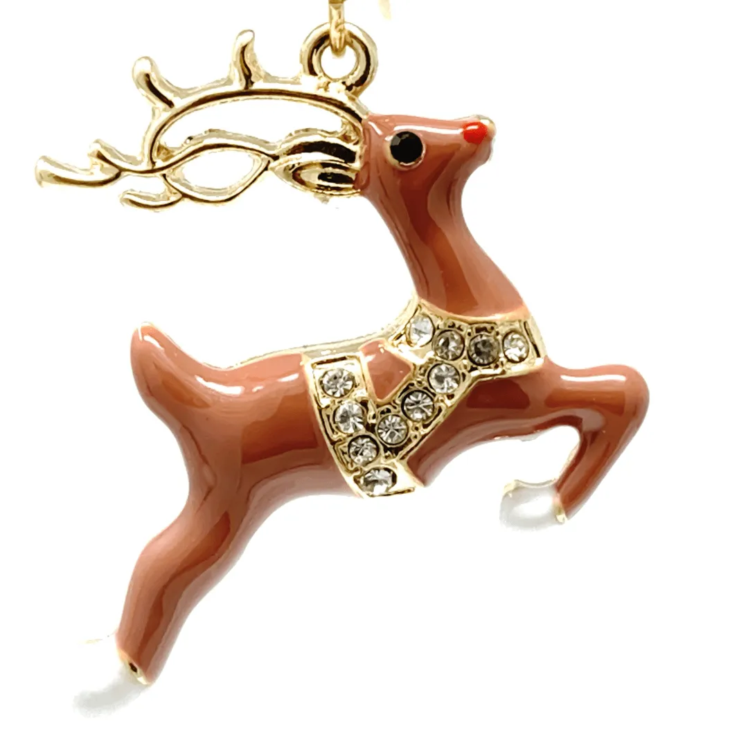 Rudolph Reindeer Christmas Earrings