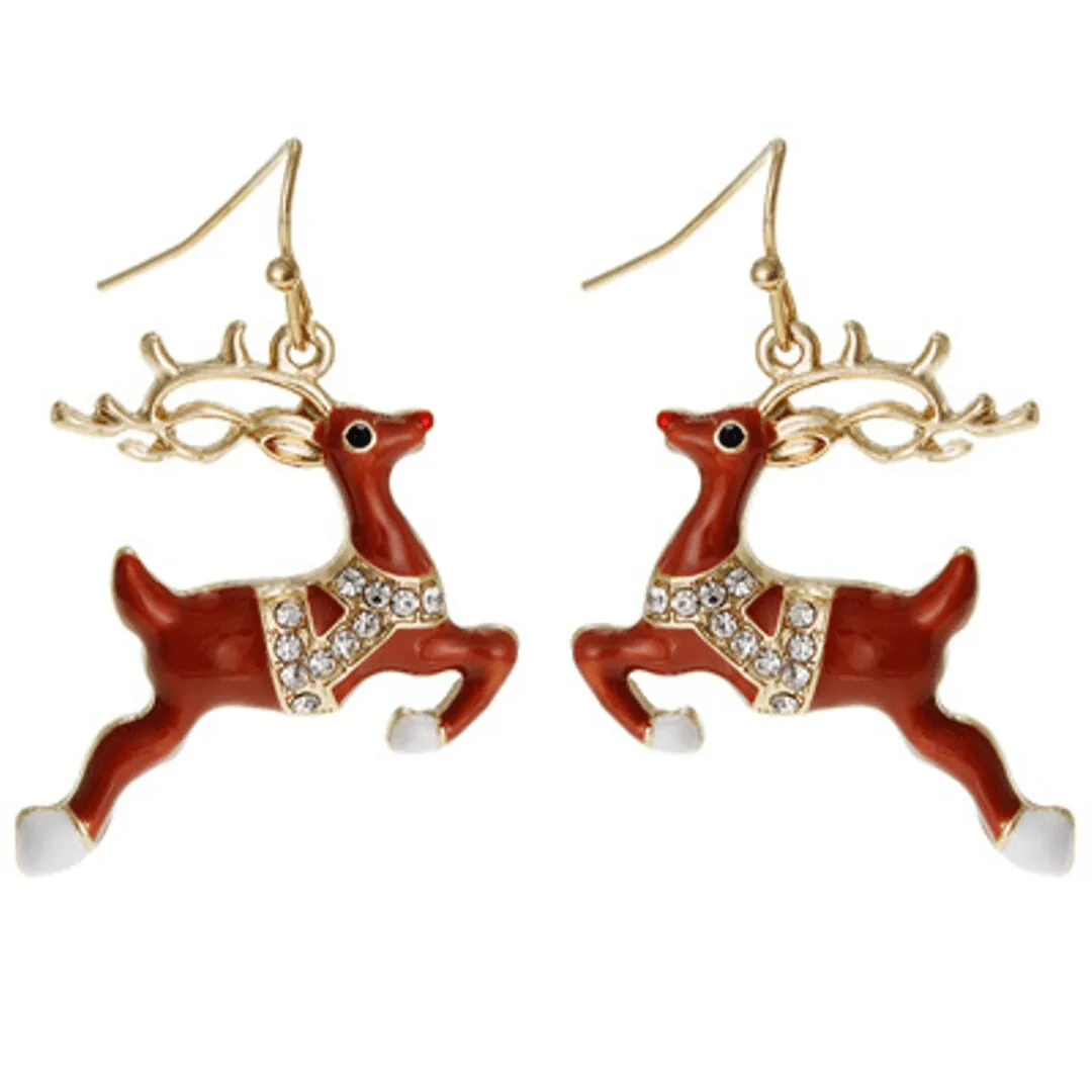 Rudolph Reindeer Christmas Earrings