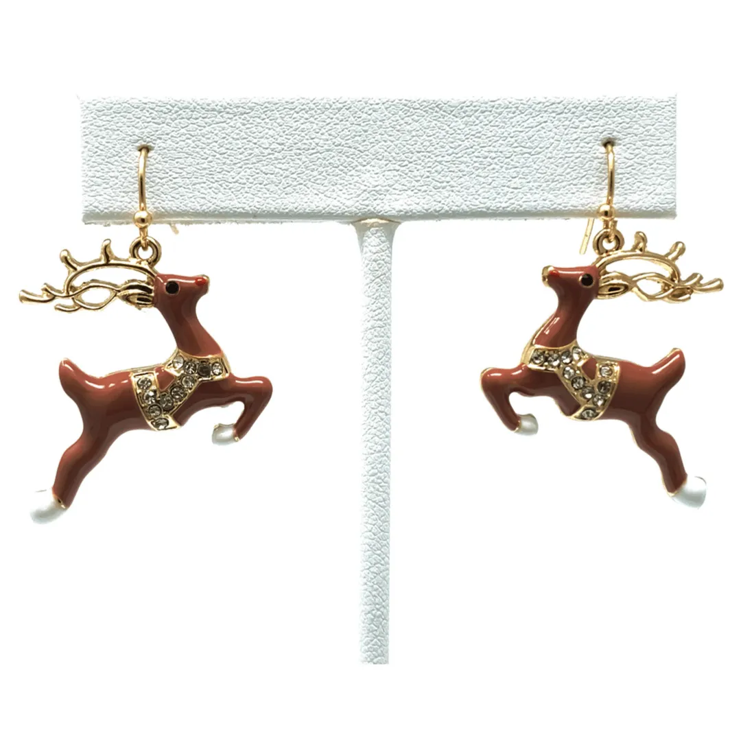 Rudolph Reindeer Christmas Earrings