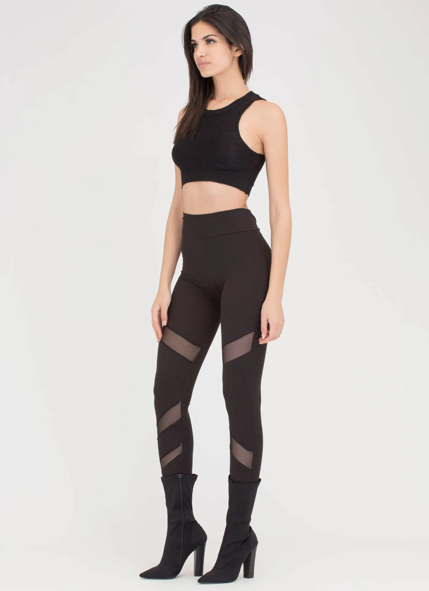 Sheer Perfection Mesh Inset Leggings