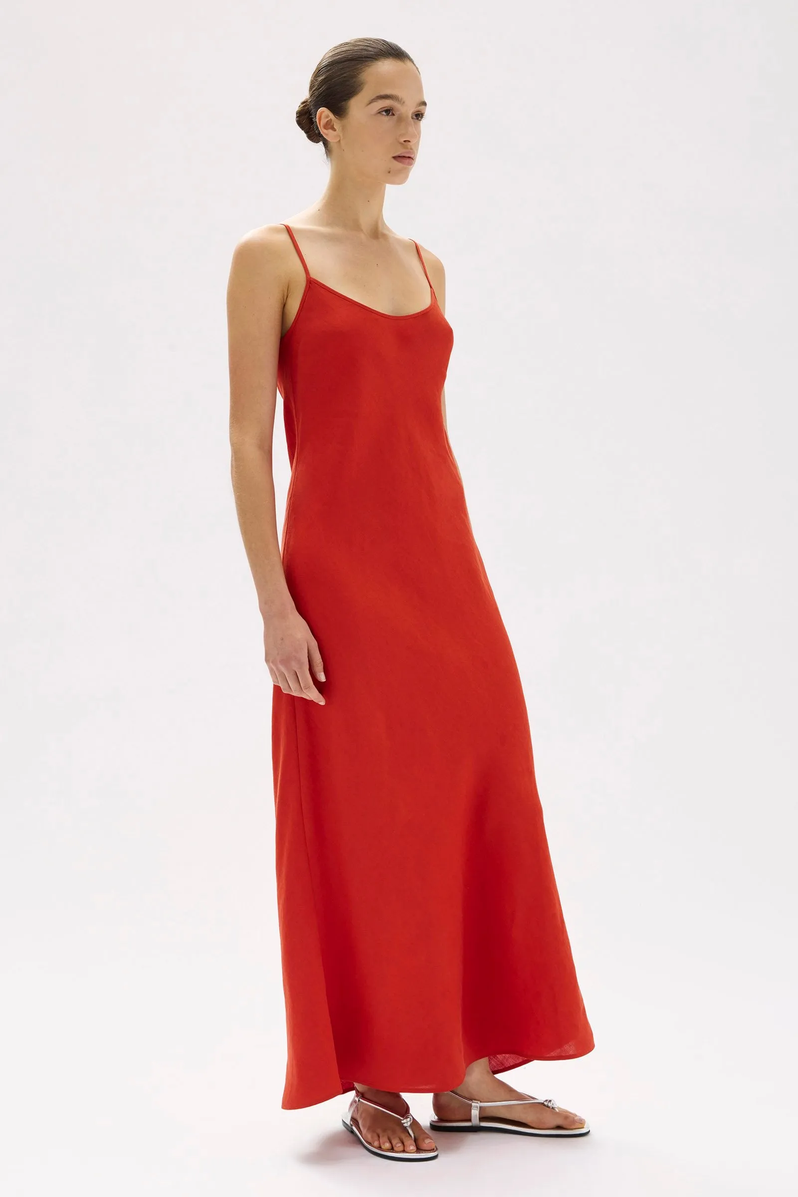 Signature Linen Silk Slip Dress