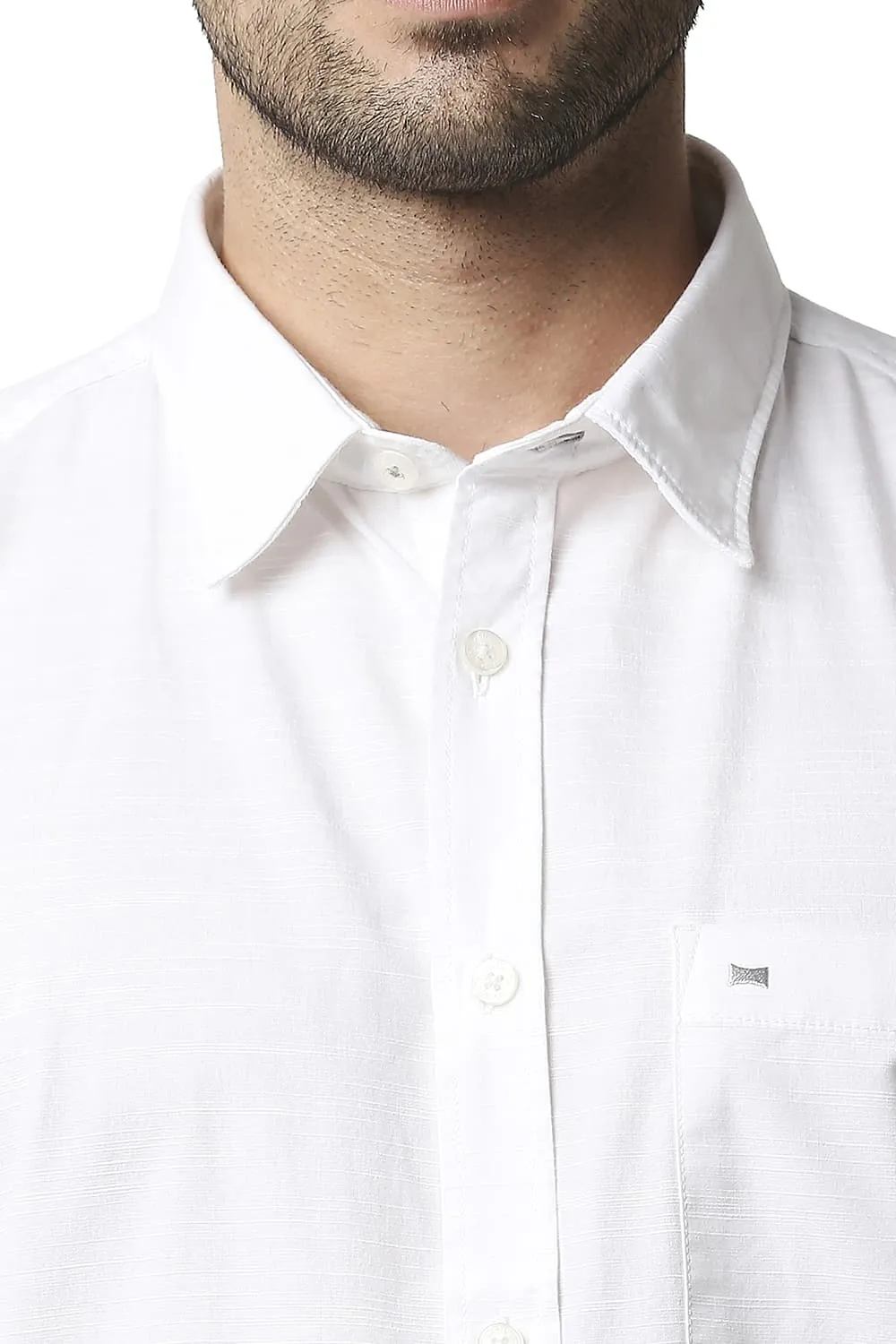 Slim Fit Slub Halfsleeves Shirt