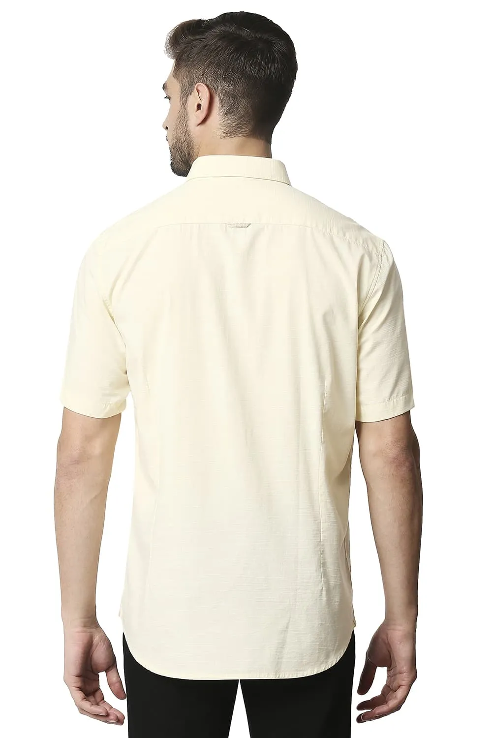 Slim Fit Slub Halfsleeves Shirt