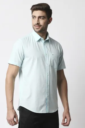 Slim Fit Slub Halfsleeves Shirt