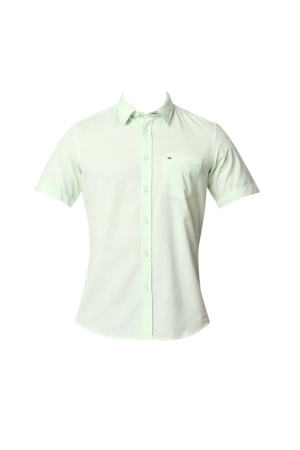 Slim Fit Slub Halfsleeves Shirt