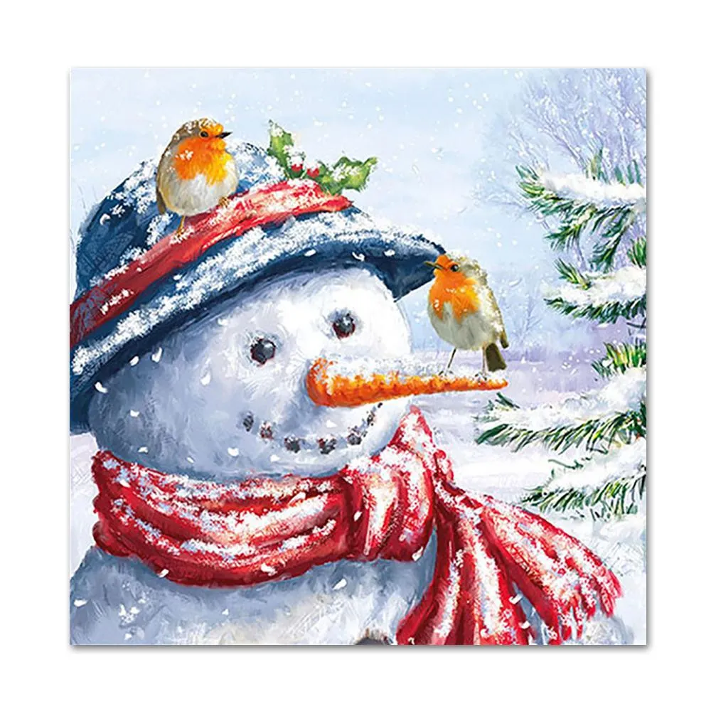 Snowman & Birds Paper Luncheon Napkins