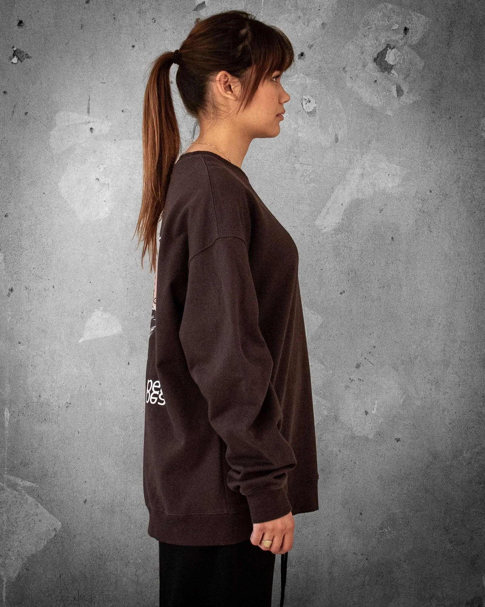 Solitude and Peace | Oversized Charcoal Women's Sweatshirt