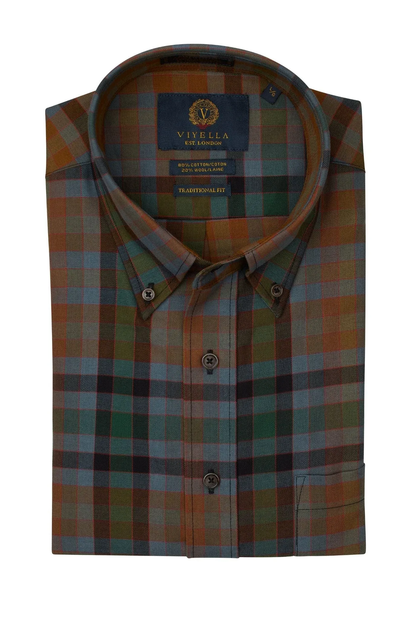 Sophisticated Rust Check Long Sleeve Button Down