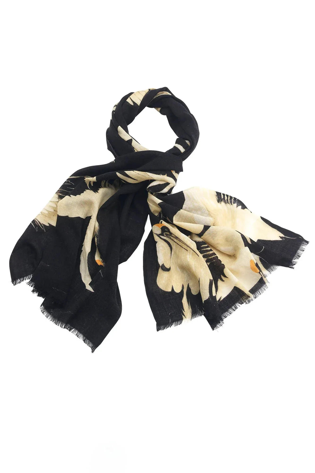 Stork Black Wool Scarf | One Hundred Stars