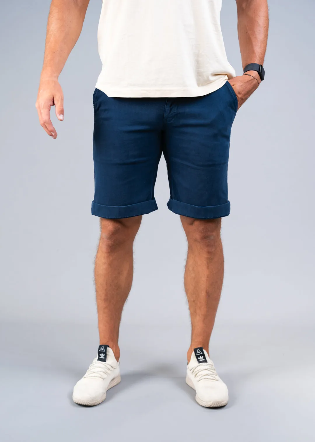 STRAIGHT FIT CHINO SHORTS - ROYAL BLUE