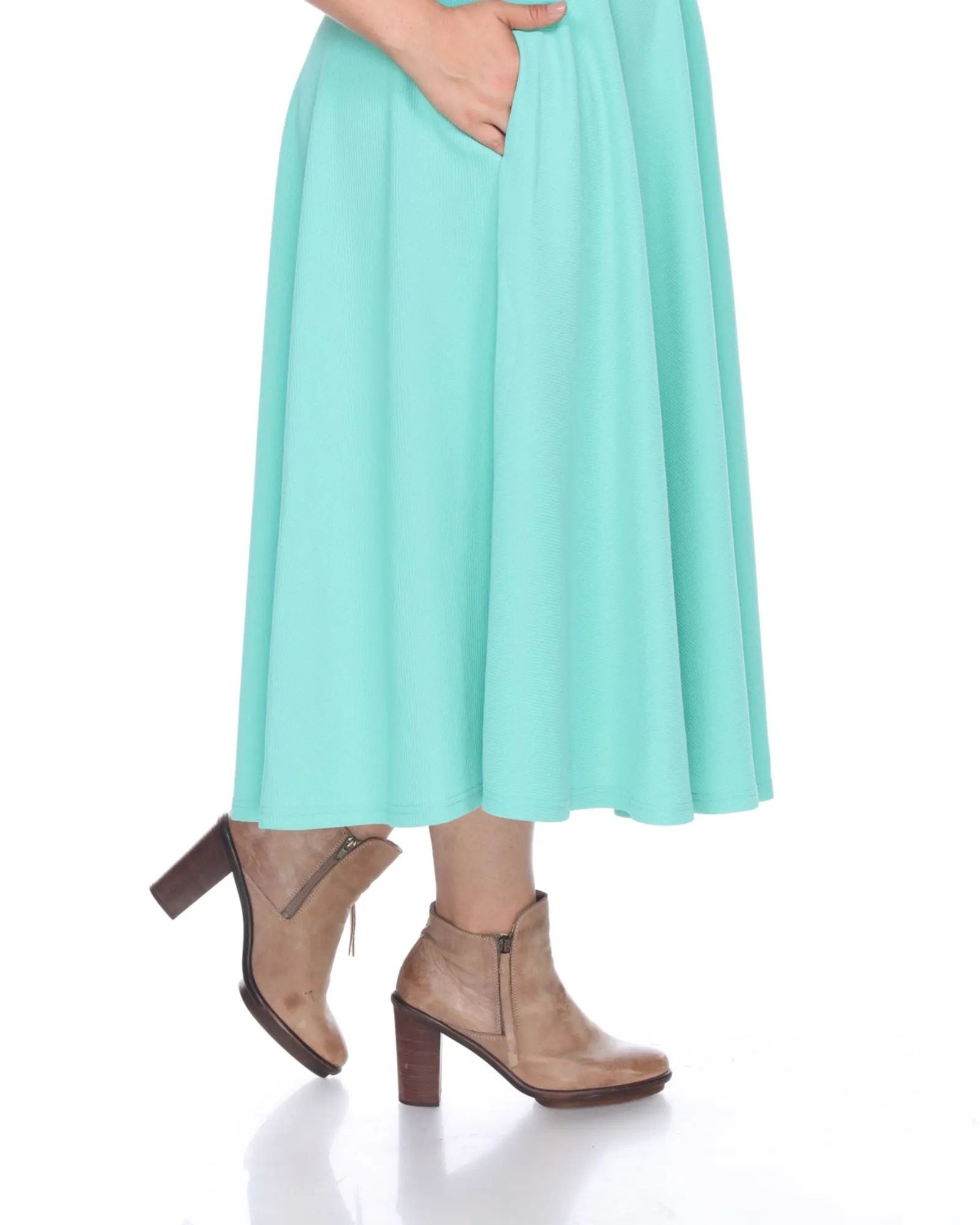 Tasmin Flare Midi Skirt | Mint