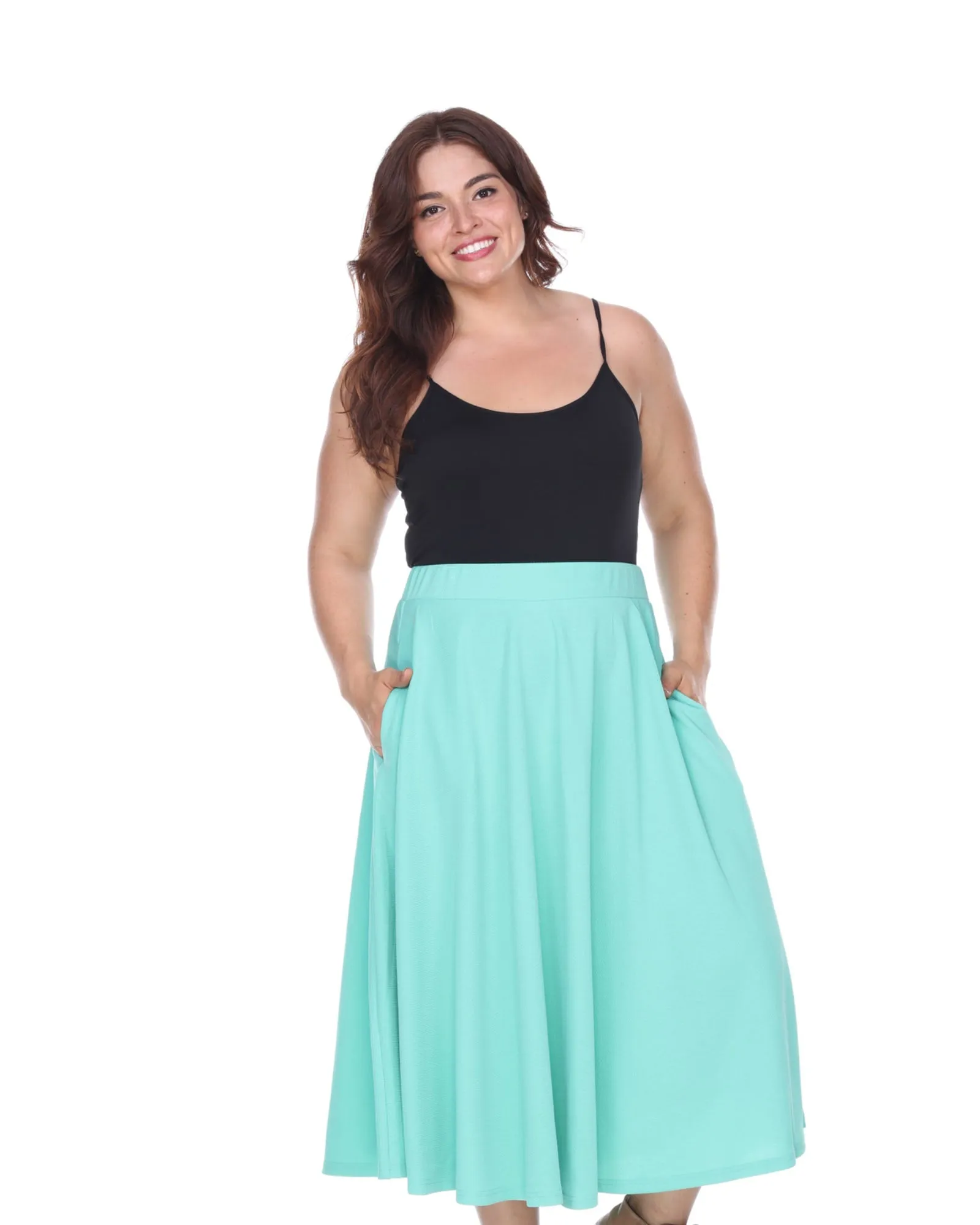 Tasmin Flare Midi Skirt | Mint