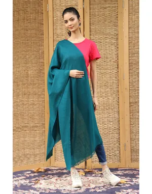 Teal Green Solid Cashmere Stole