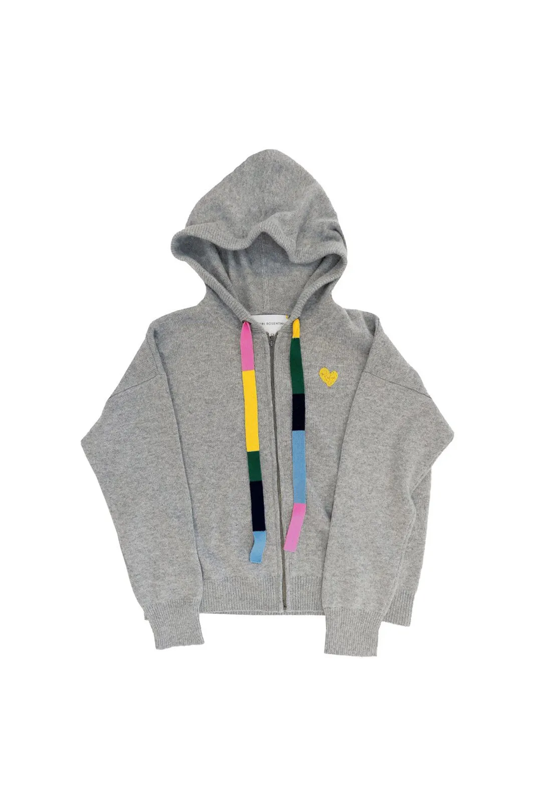 The Boyfriend Cashmere Zip Hoodie, H. Grey