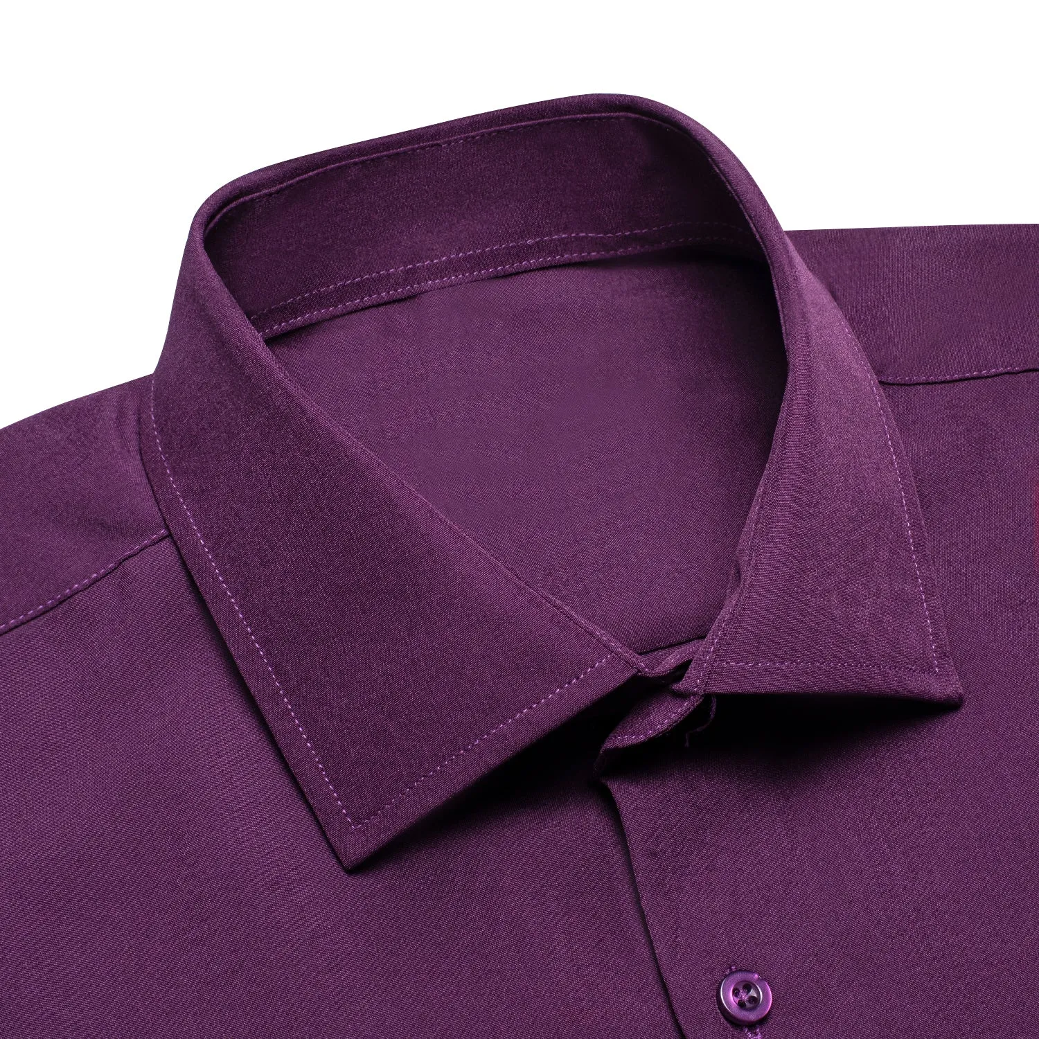 Ties2you Mens Shirt Dark Purple Solid Men's Long Sleeve Cotton Button Down Shirt