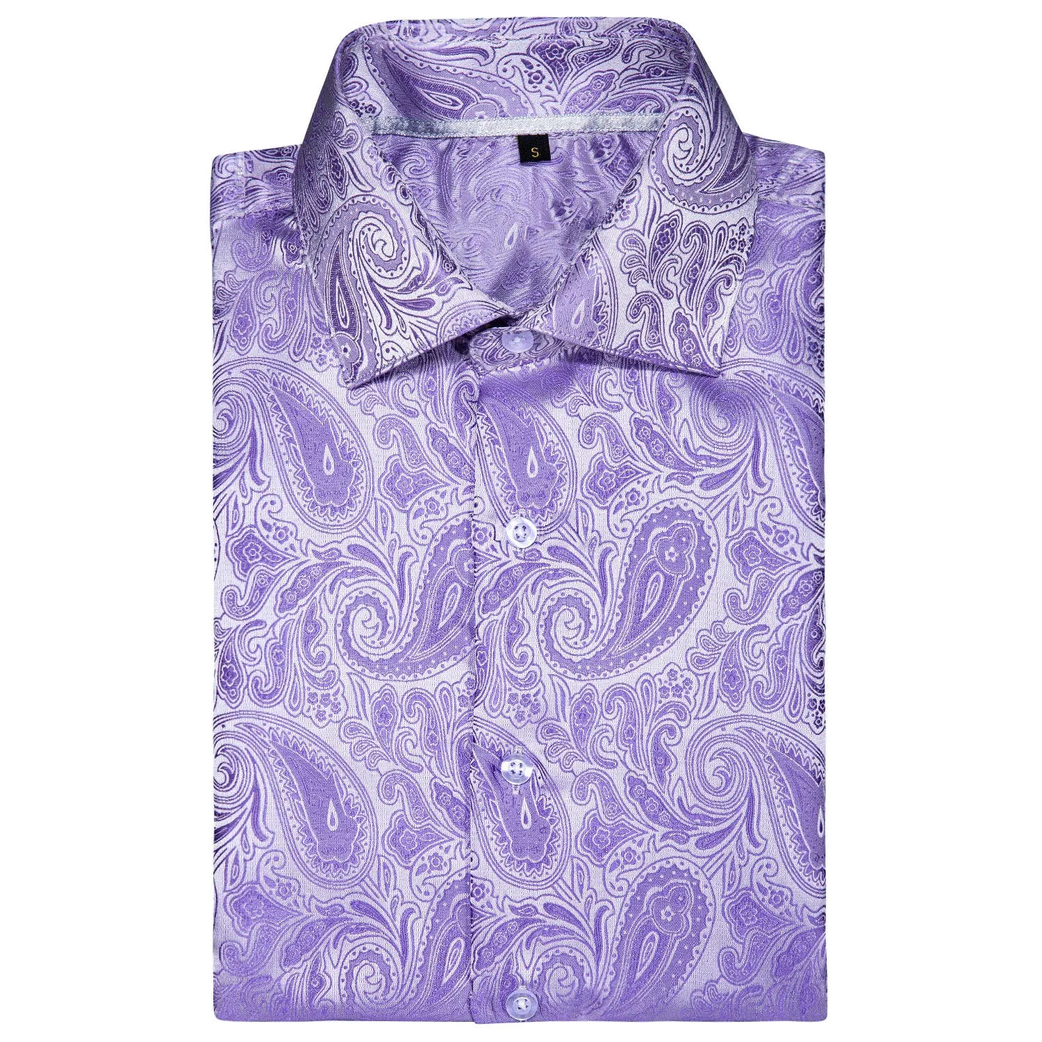 Ties2you Purple Shirts for Men Paisley Lavender Short Sleeve Shirt Formal Business