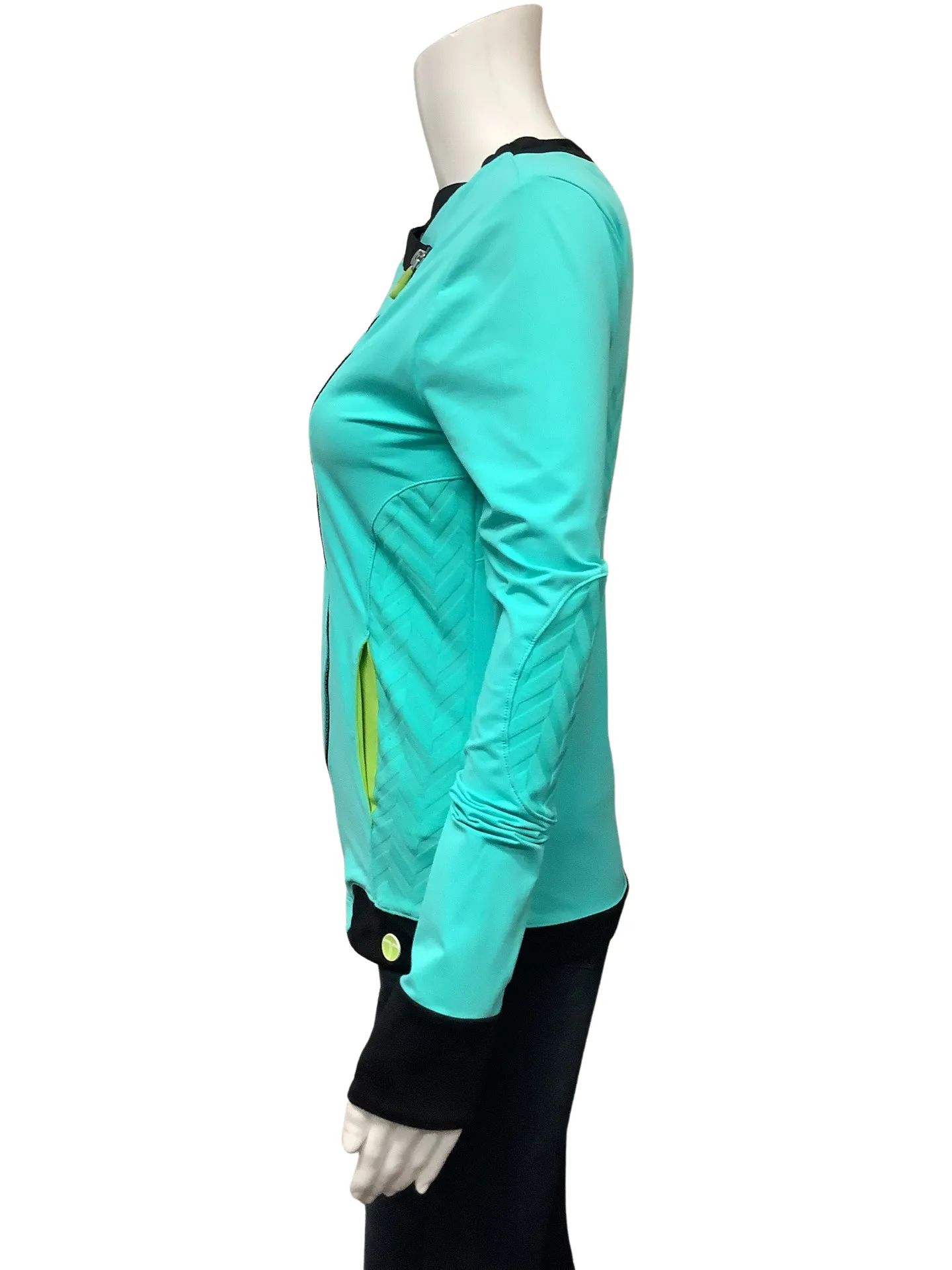 Trina Turk Women's Jacket Light Green Jet Set Jacquard Long Sleeve Size: XS