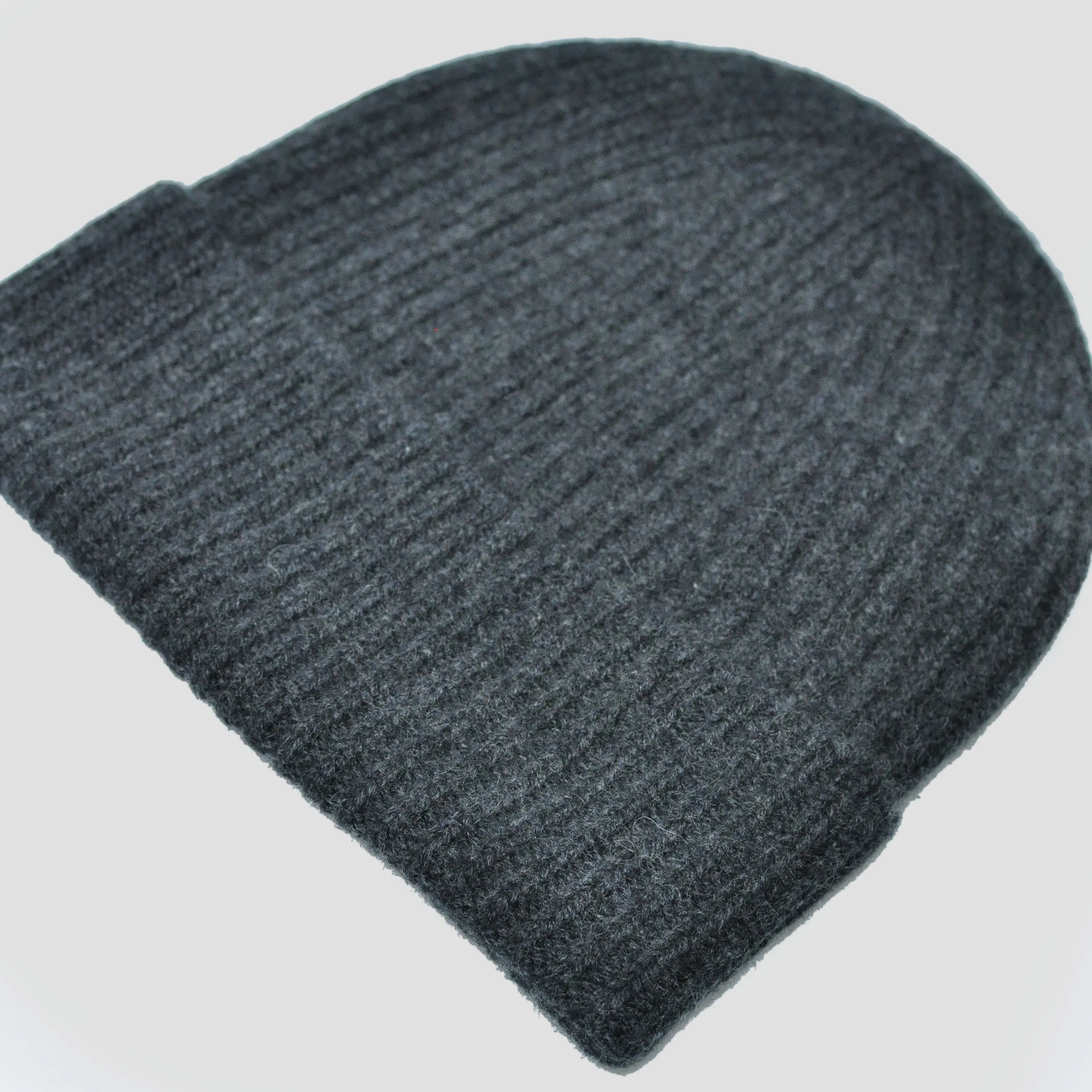 Two Ply Cashmere Winter Beanie in Charcoal