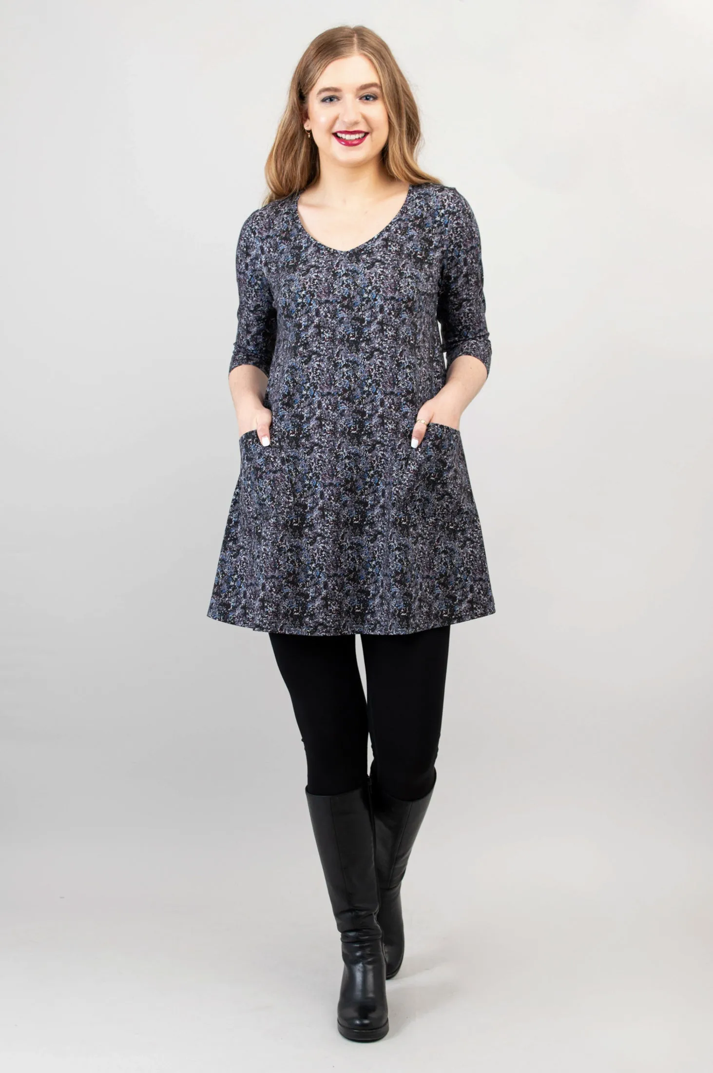 Veronica Tunic, Blue Space, Bamboo - Final Sale