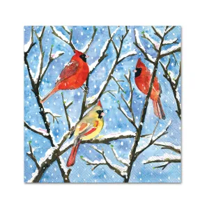 Winter Birds Paper Beverage Napkins