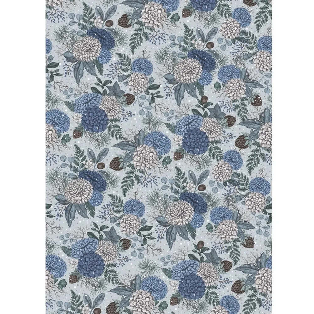 Winter Floral Christmas Wrapping Paper Roll