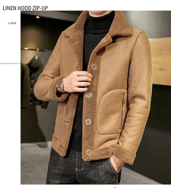 Winter Warm Wool Jacket Men's Granular Wool Fabric Reversible Wool Jacket S4177378